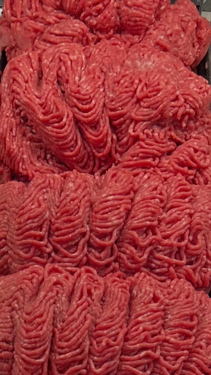 Fresh ground meat in Sidra’s meat display